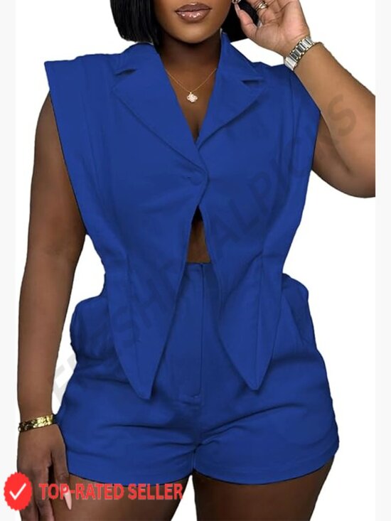 Pants - Sleeveless V Neck Wide Leg Short Jumpsuit Casual Summer One Piece Outfit